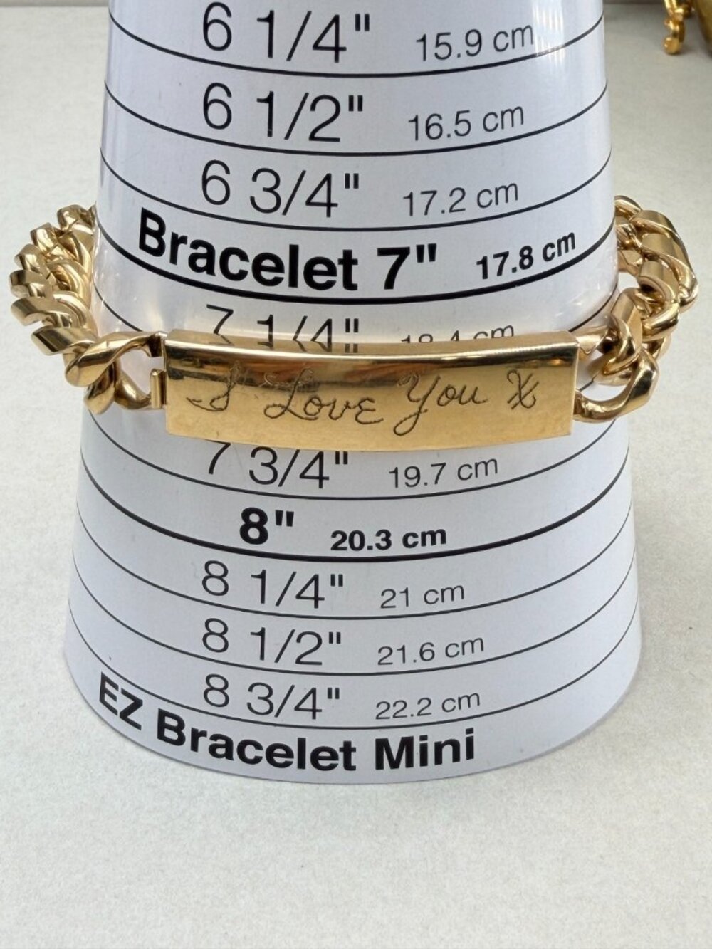 Vintage Speidel I Love You ID Bracelet Gold Tone Chunky Cuban Chain - Picture 4 of 7